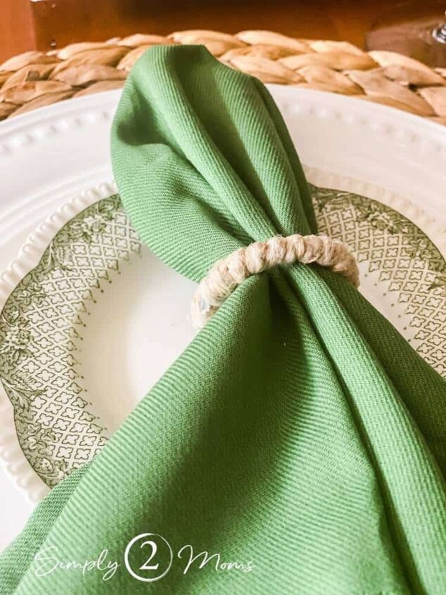 how to make easy jute napkin rings, Check out more details in this Natural Spring Tablescape