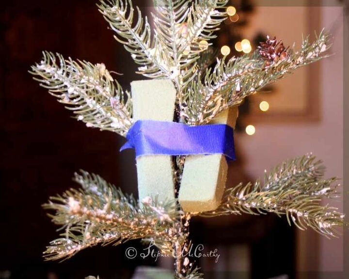 make a topiary from a one dollar christmas tree