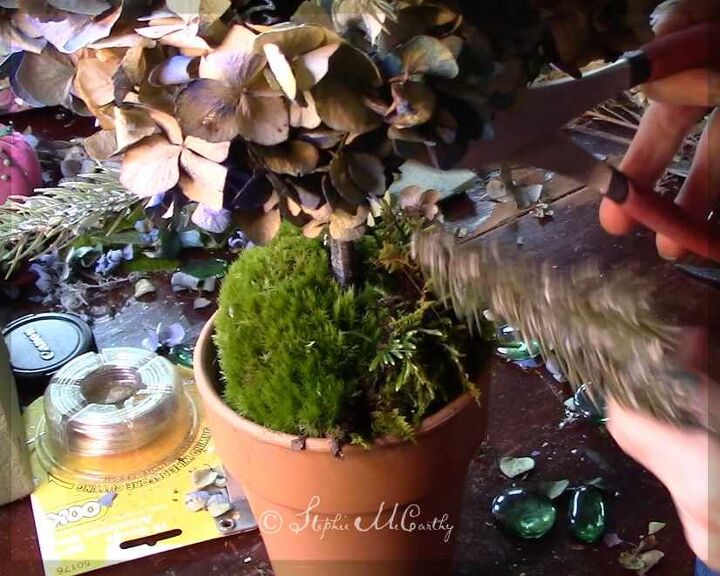 make a topiary from a one dollar christmas tree
