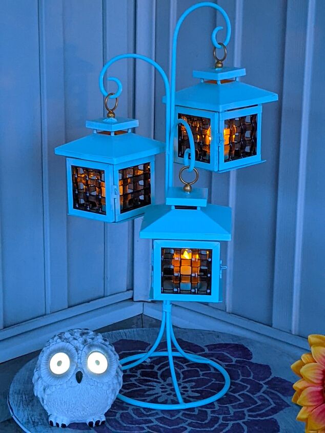 patio lantern makeover from basic to bold
