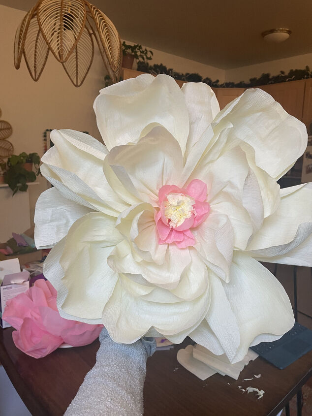 flores gigantes de papel crepom