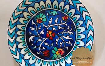  Placa de parede de cerâmica azul tradicional