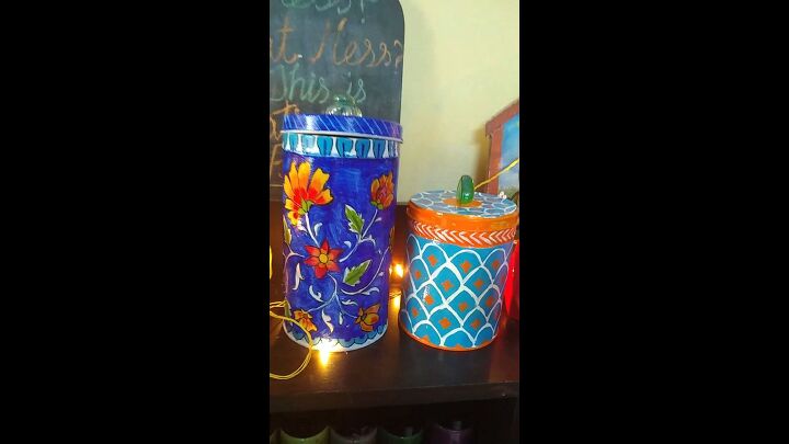 recycle cookie milk tins to beautiful decor pieces