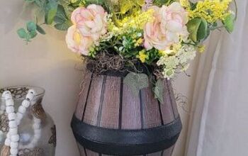 DIY DOLLAR TREE WINE BARREL PLANTER
