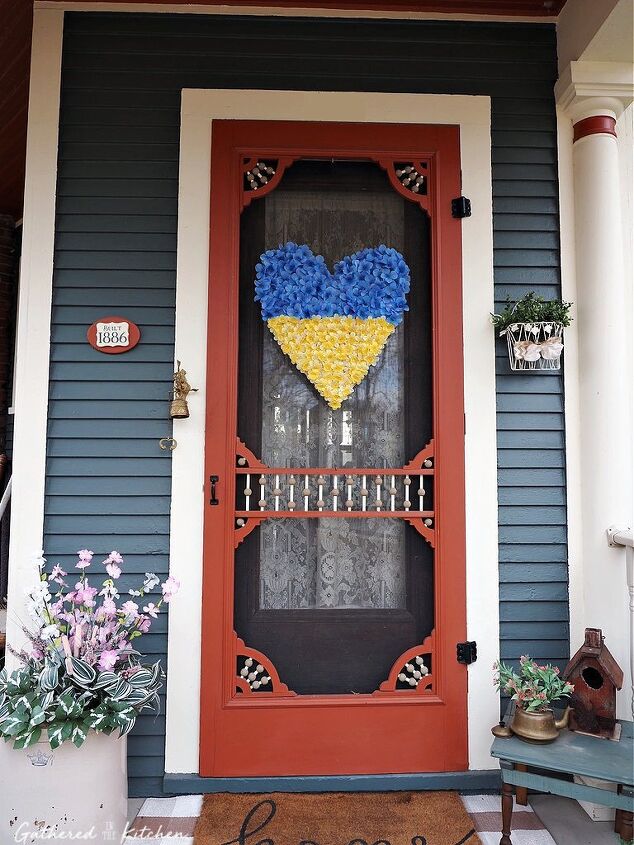 blue and yellow support ukraine wreath