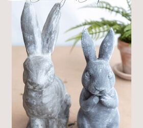 diy pottery barn easter bunny statue dupe