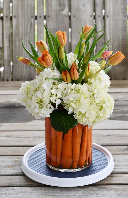 como fazer um arranjo de flores de cenoura fcil para a primavera ou a pscoa