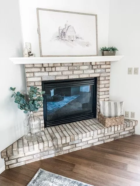 how to clean fireplace brick soot marks and grime, whitewashed brick fireplace with modern decor