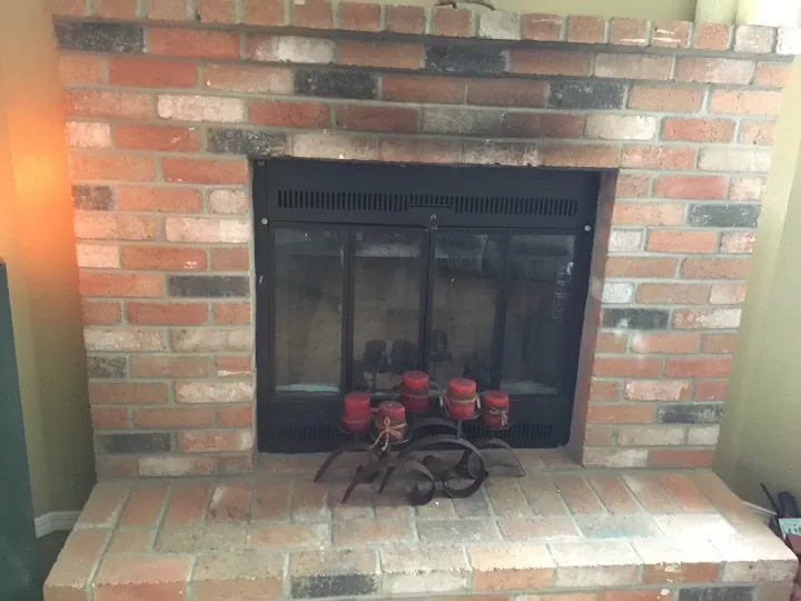 how to clean fireplace brick soot marks and grime, brick fireplace with soot marks