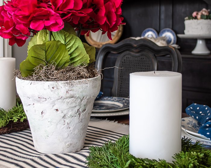 Jarrón Alto De Cerámica Con Efecto Piedra Envejecida | 45 Cm De Altura | Diseño Clásico Para Decoración De Interiores