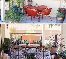 patio makeover potted plant arrangement ideas