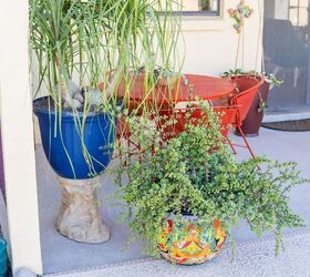 patio makeover potted plant arrangement ideas