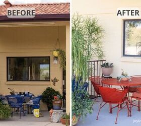 patio makeover potted plant arrangement ideas