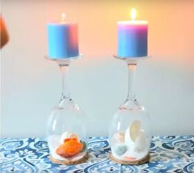 12 diy candleholder ideas that are so clever and cute, Her decorative wine glass one