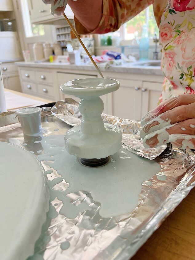 how to make a diy glass cake stand, five