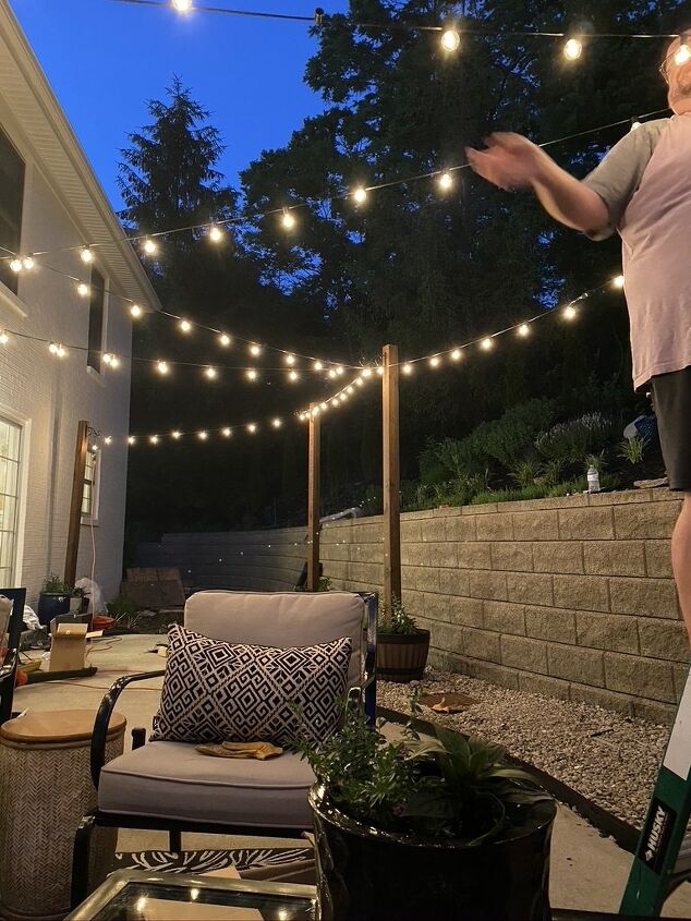 diy string light planters tutorial, Use plastic wrap to save your brushes between coats