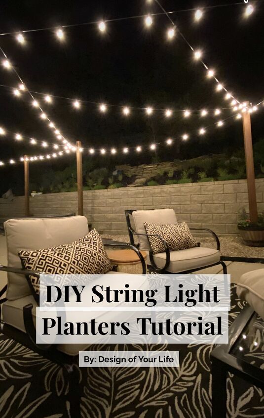 diy string light planters tutorial