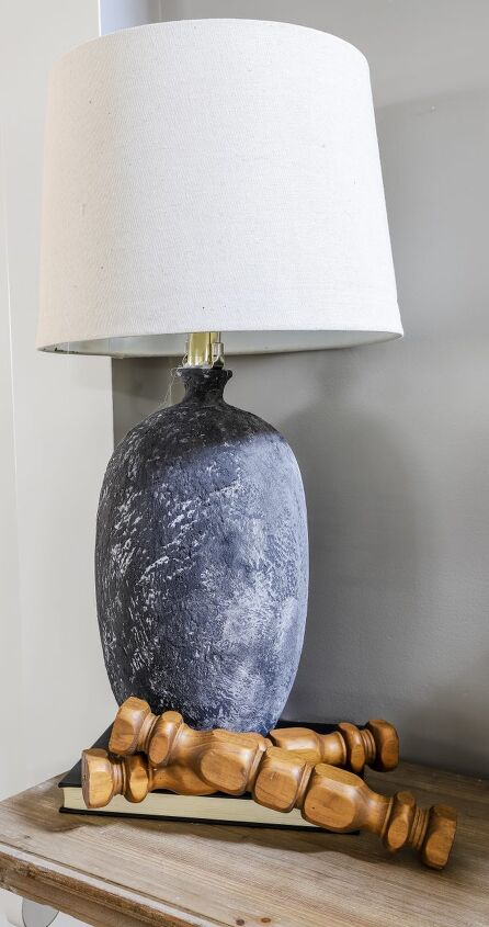 diy faux painted pottery lamp
