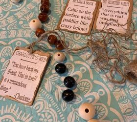 wood bead garland with a little something extra, Add the beads