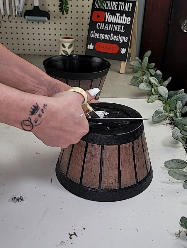 diy dollar tree wine barrel planter