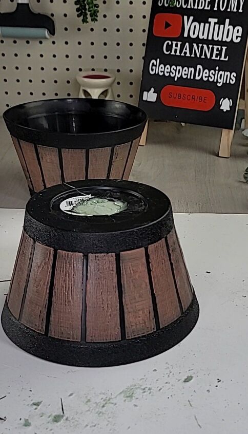 diy dollar tree wine barrel planter