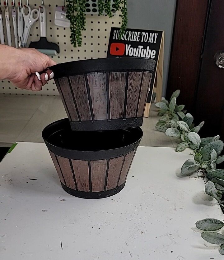 diy dollar tree wine barrel planter