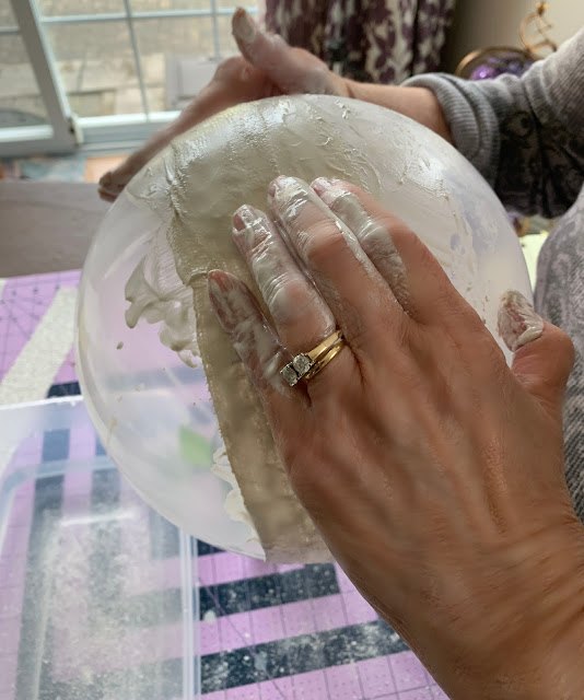 plaster cloth egg vase diy