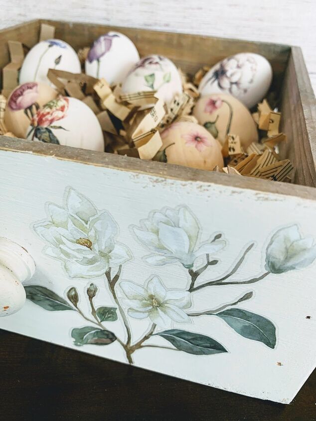 decorating wooden easter eggs