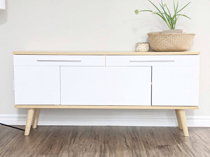 ikea hack how to turn an ikea tv stand into a mid century sideboard