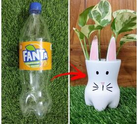 maceta para conejos de bricolaje utilizando una botella de plstico