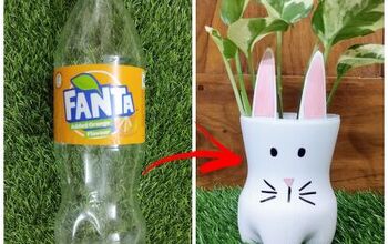 Maceta para conejos de bricolaje utilizando una botella de plástico