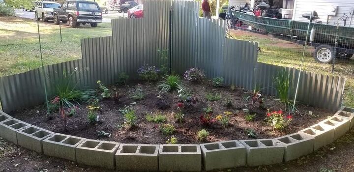 triangle flower bed