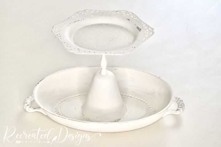 turn vintage silver plate into a beautiful tiered tray
