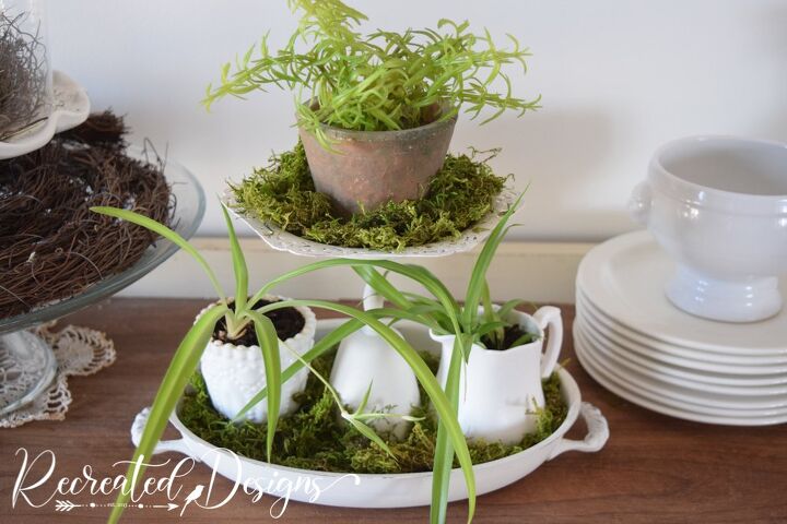 turn vintage silver plate into a beautiful tiered tray