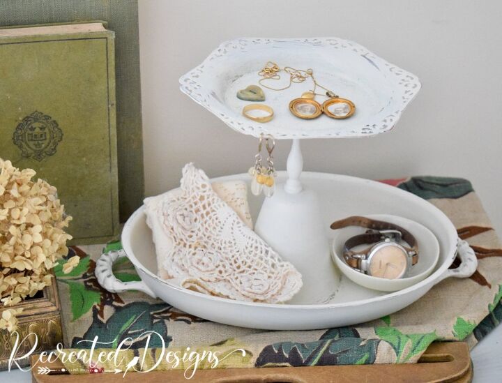 turn vintage silver plate into a beautiful tiered tray