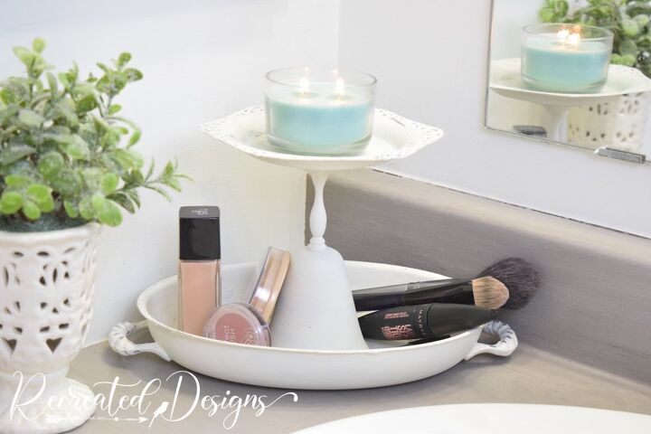 turn vintage silver plate into a beautiful tiered tray