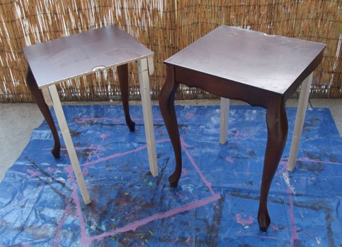 mesa para dos mesas auxiliares recicladas y extravagantes