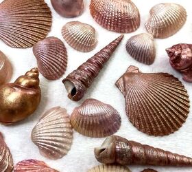 She starts by painting a whole bunch of seashells and ends up with this beautiful countertop accent