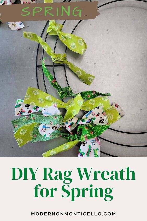 diy fabric scrap wreath for spring