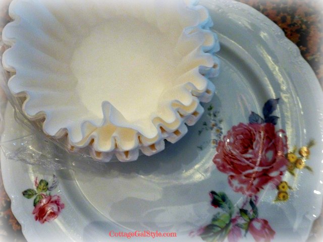 how to store china, coffee filters on china plate