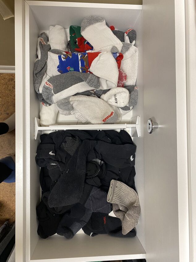 como organizei minha gaveta de meias para que ela esteja sempre organizada