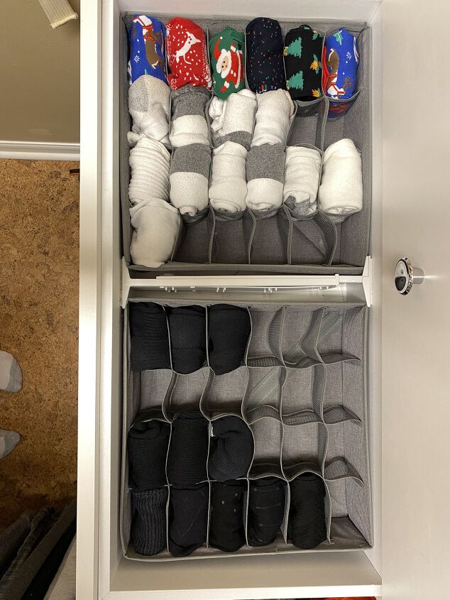 como organizei minha gaveta de meias para que ela esteja sempre organizada