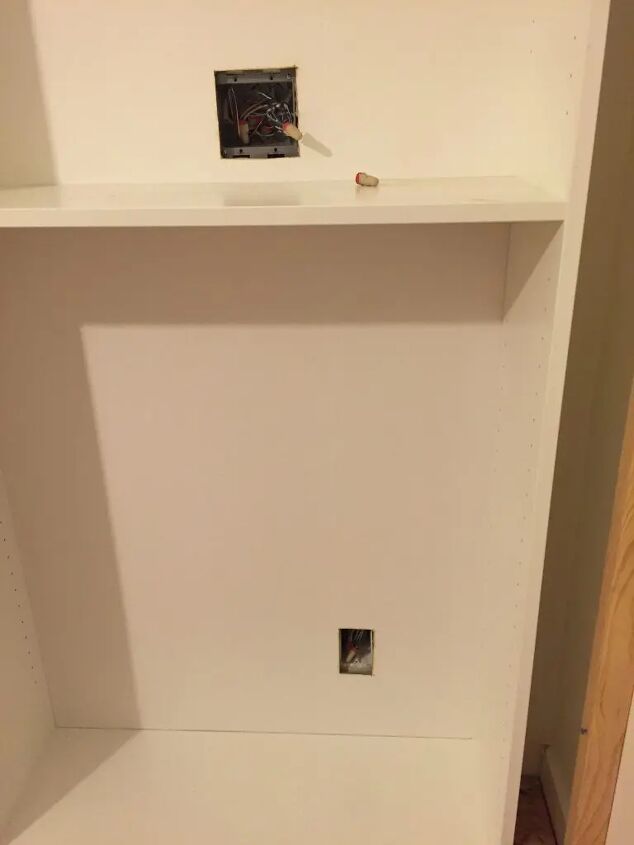 ikea billy bookcase hack tutorial, plugs switches