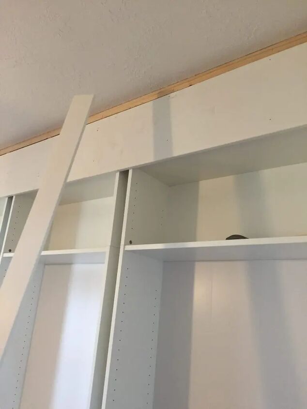 ikea billy bookcase hack tutorial, 10 trim piece installed