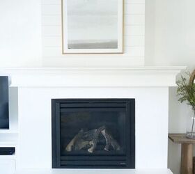The creative, zero-demo way they give their builder-grade fireplace a rustic, farmhouse look