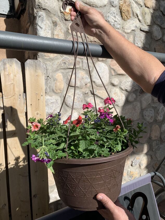diy magical hanging flower basket awning happy summer