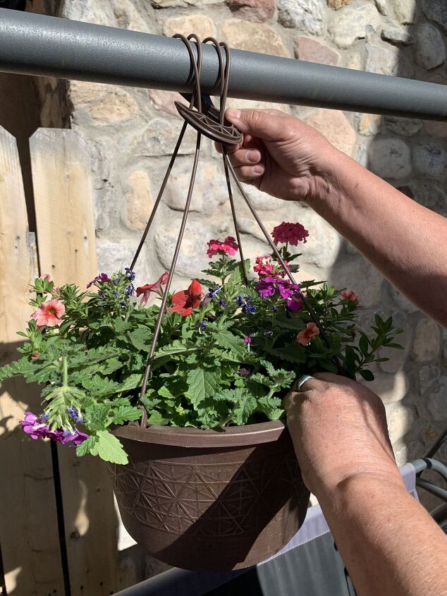 diy magical hanging flower basket awning happy summer