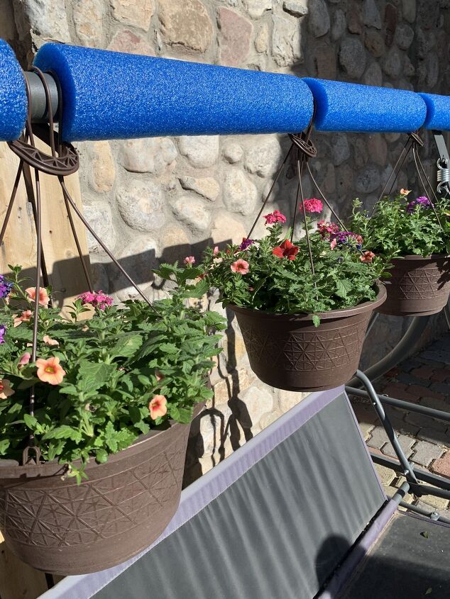 diy magical hanging basket awning for glider happy summer