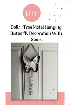 diy dollar tree decoracin de mariposa colgante de metal con gemas