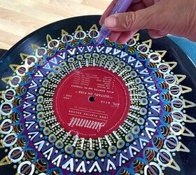 transform a vinyl record into a piece of mindful mandala art, Creating mindfulness design